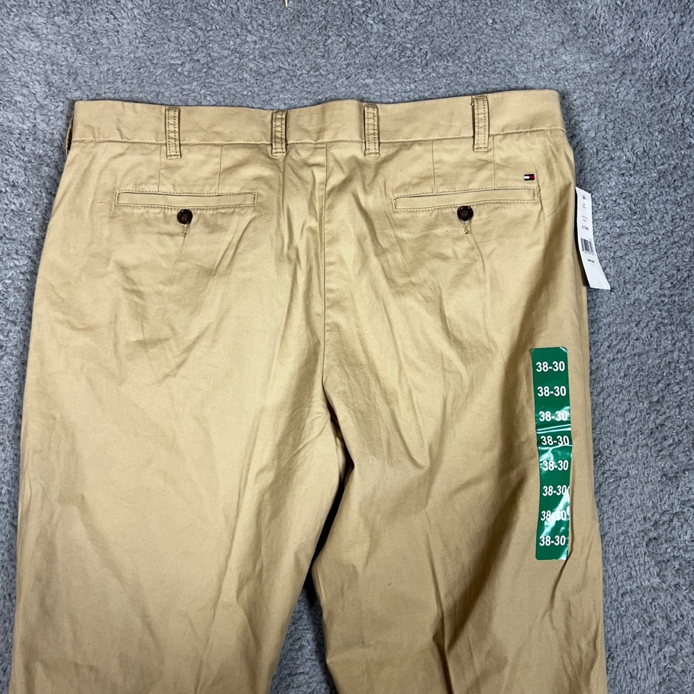 Tommy Hilfiger Chino Pants Mens 38x30 Tailored Fit Khaki Incense Casual Formal - Picture 9 of 11